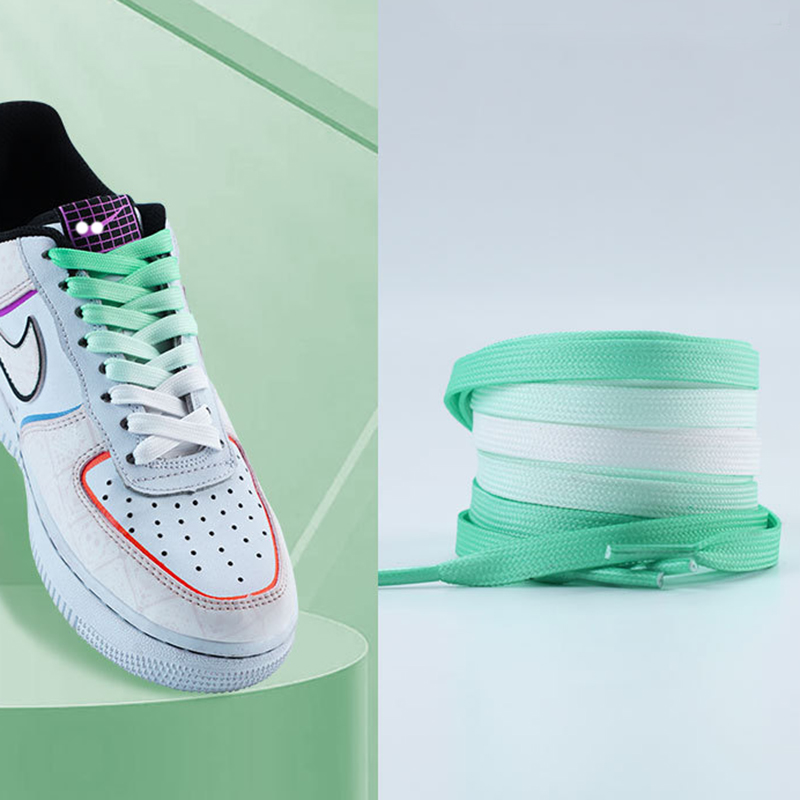 Fashionable and high quality Flat Colorful Fashion Sneakers Shoelaces Rainbow Shoe Laces