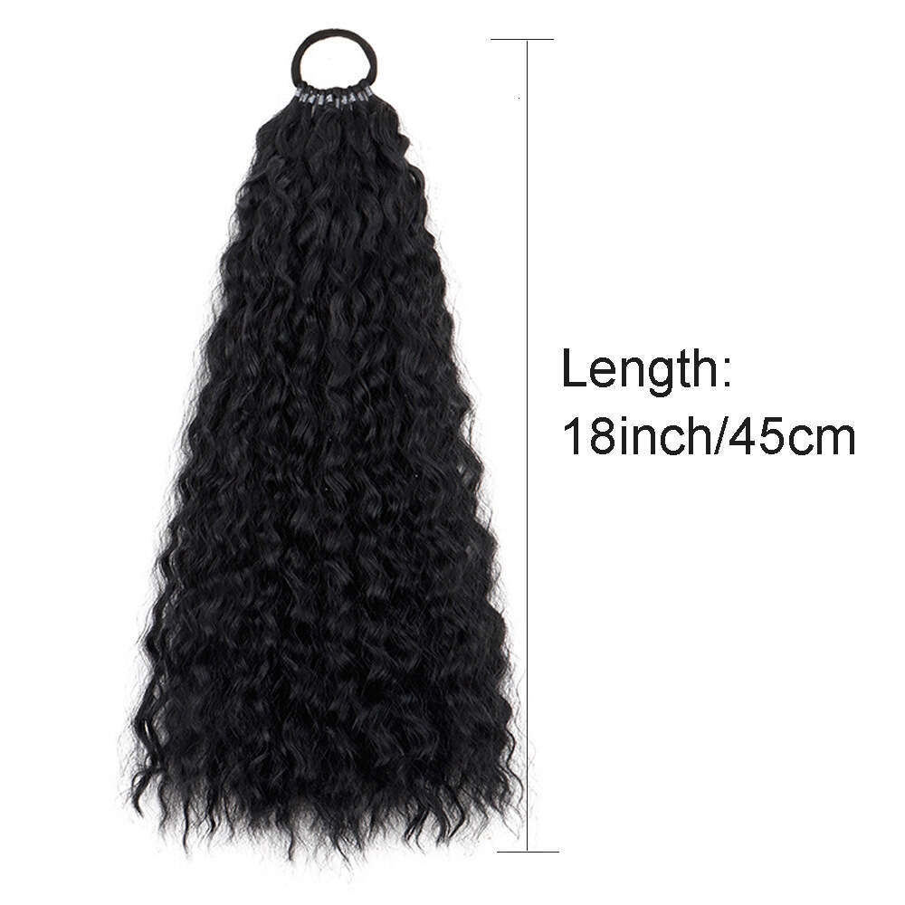 Long for Women Korean Style Synthetic Hair Ponytail Natural Elastic Band Curly Wig Braid