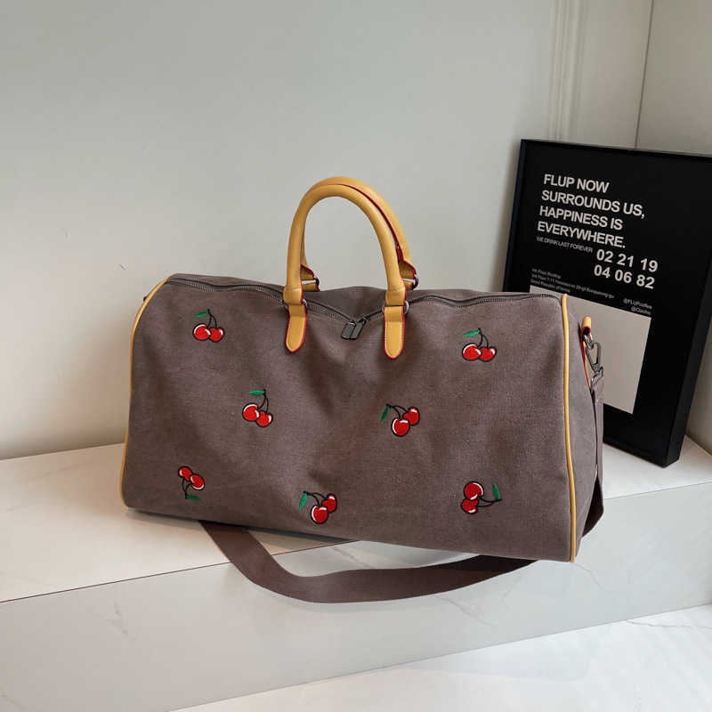 Canvas Travel Bag for Women, Extra Large Capacity Outdoor Business Trip Travel Luggage Bag, Ladies Handheld Sports Fitness Bag 250415