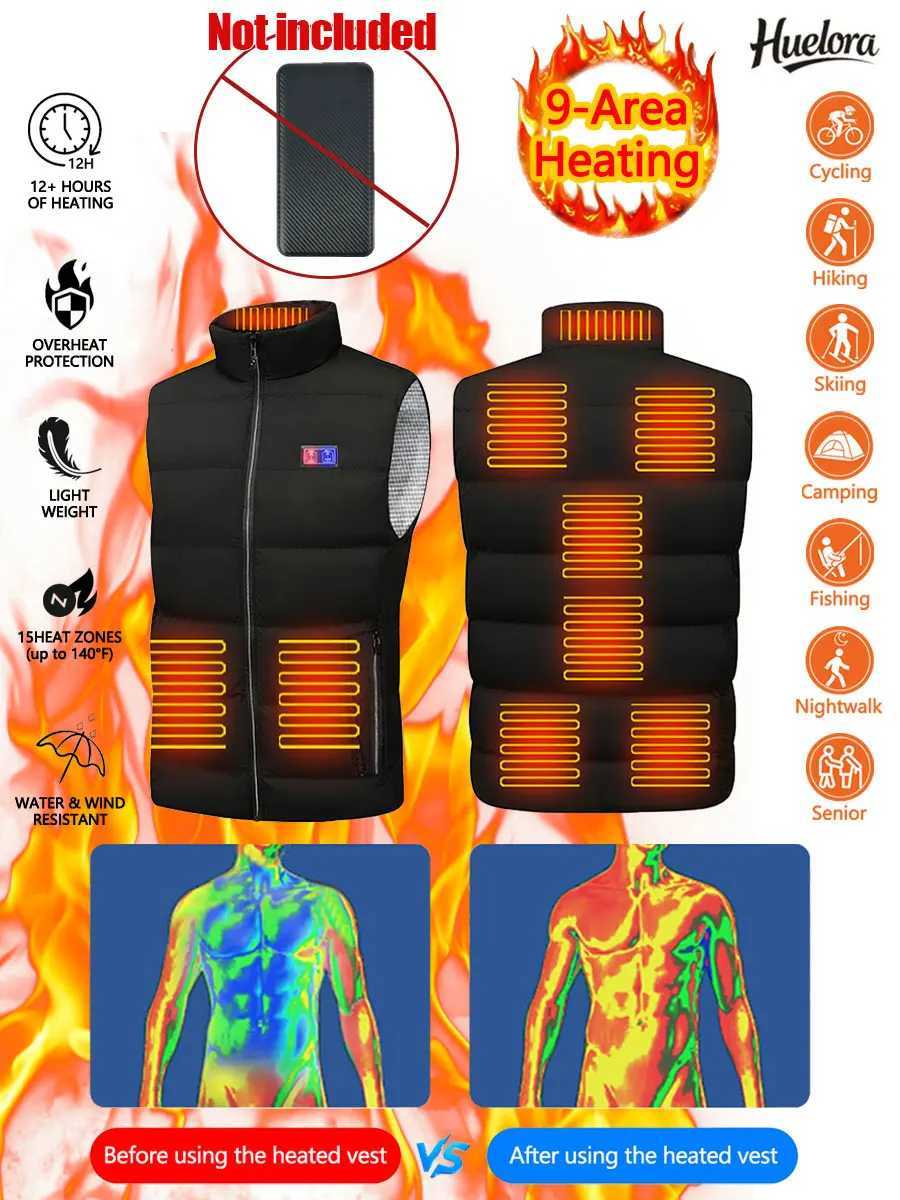 9 Areas Heated Vest Jacket USB Women Winter Heated Coat Men Hunting Hiking Warm Hunting Jacket Not Included In The Power Bank H251017