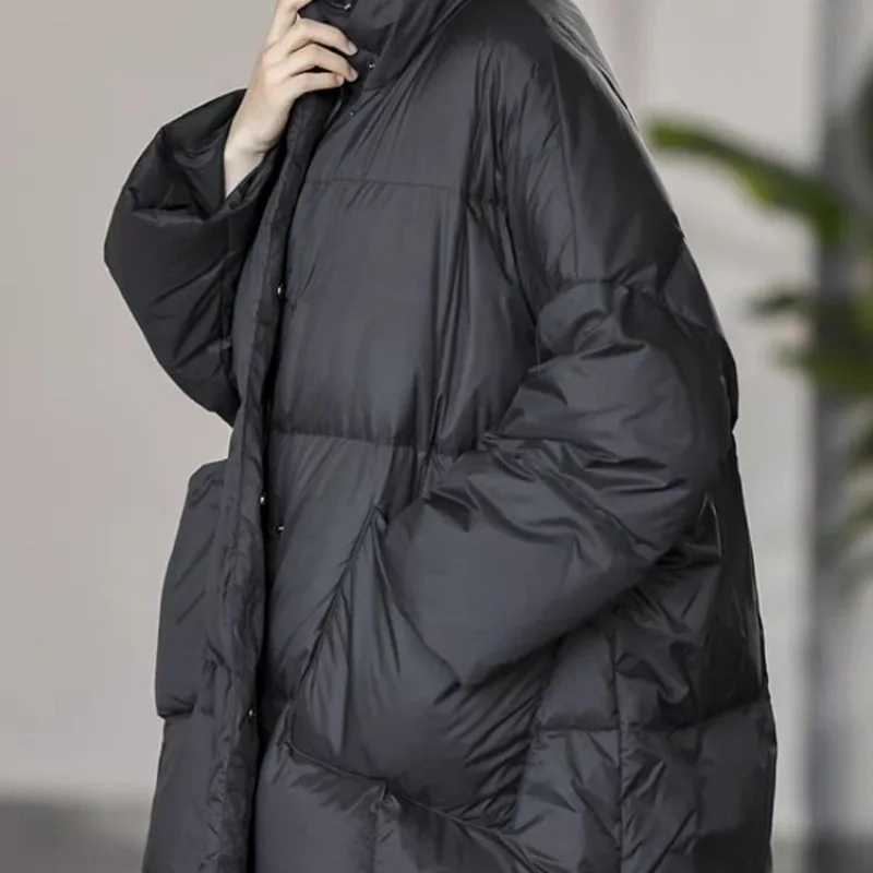 Womens Autumn Winter Top Coat Down Jacket White Duck Down Bread Jacket Large Comfortable Loose Casual Niche Versatile Skinny W251016