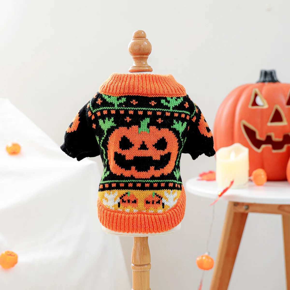 Halloween Sweater Dog Coats For Small Dogs Knitted Winter Warm Pet Small Breeds Animals Suit Clothes Apparel For Cats Poodle PugW251017