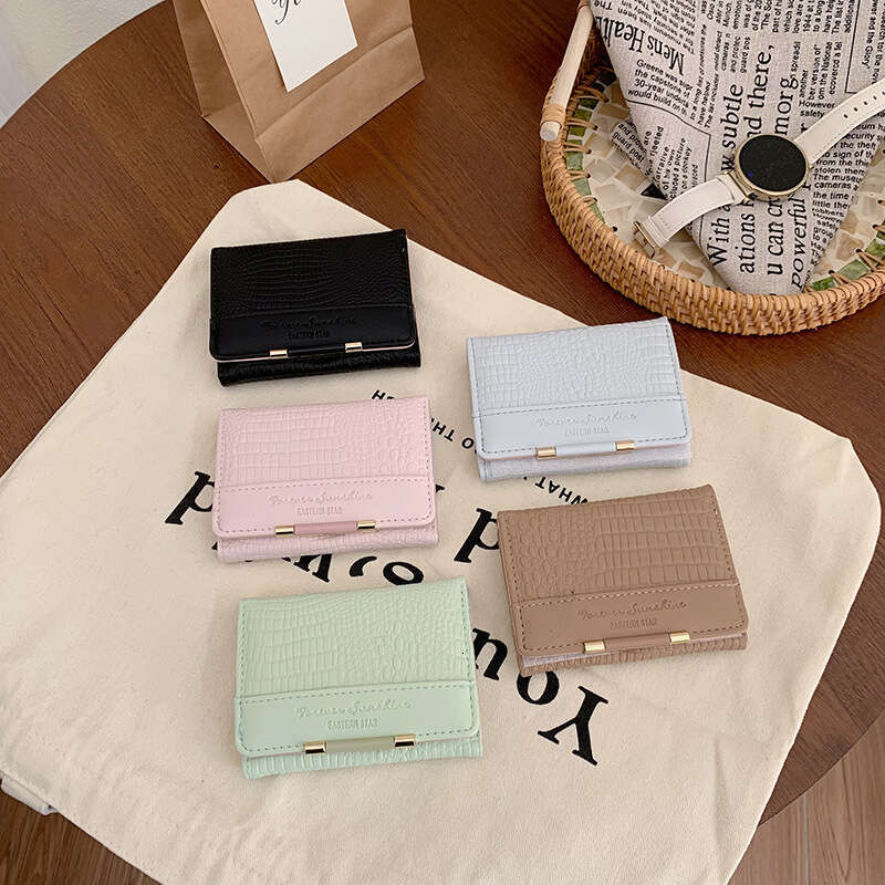 Short Women Wallet Leather fashion Storage Lock Buckle Coin Purse Mini casual PU Female Card Holder