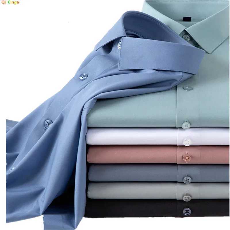 Highquality Mens Longsleeved Shirts Cool and Breathable Summer Silk Shirt Business Casual Noniron Shirts Asian Size M5XL J251017
