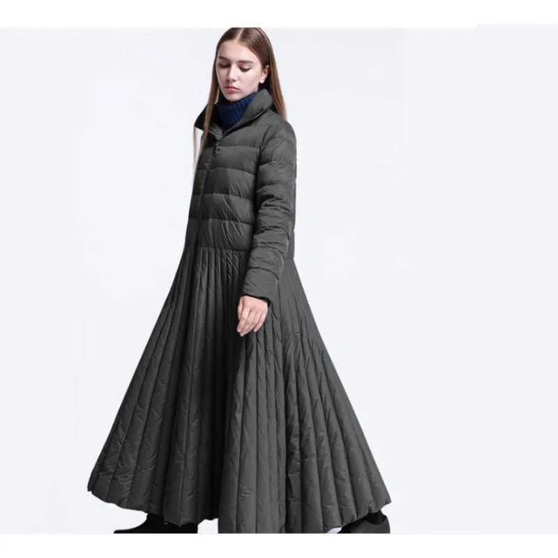 Womens Autumn Winter Skirt Down Jacket Long Size Plus Size Thick Warm Simple Comfortable Loose Casual Niche Versatile Skinny W251016
