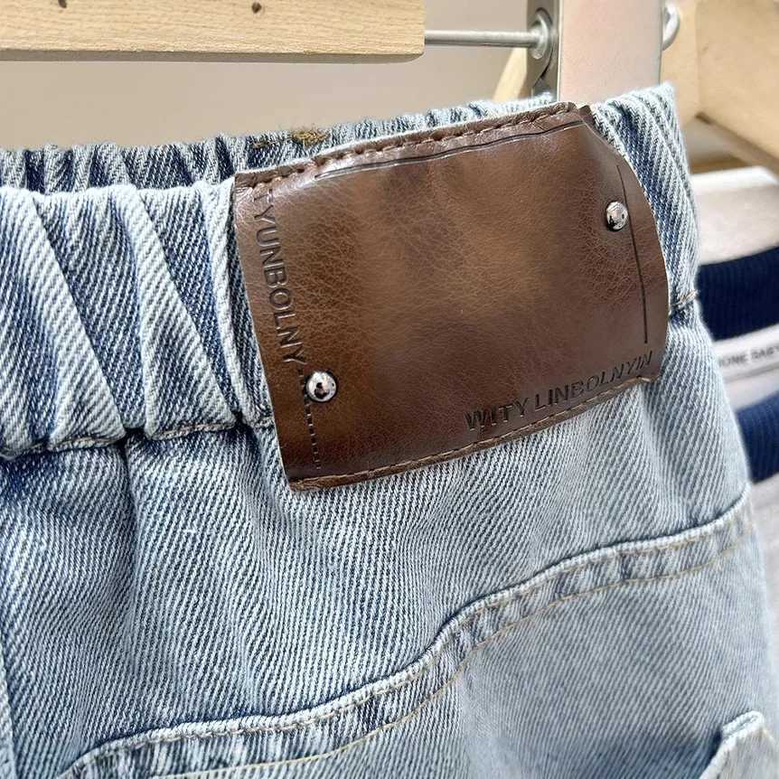 Children 46Y Boys Jeans Autumn Solid Color Pocket Toddler Kids Boys Harem Pants Versatile Elastic Waist Teenager Boys TrouserT251017