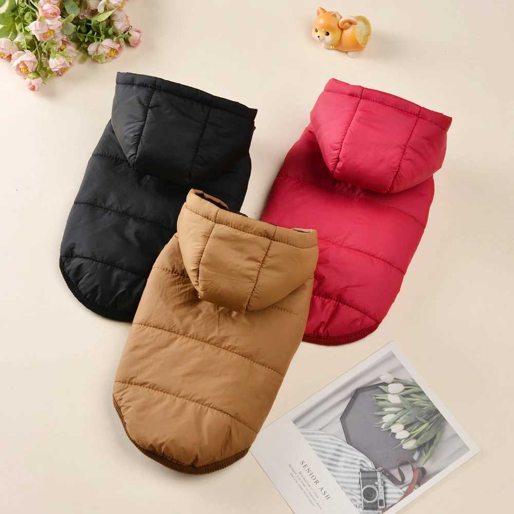 Winter Pet Jacket Warm Thicken Fleece Puppy Clothes Hooded Waterproof Coat For Small Dogs Cats French Bulldog Chihuahua OverallsW251017
