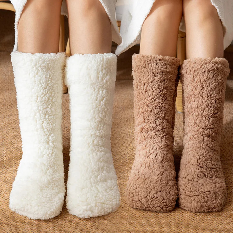 Thickened Thermal Socks Women Winter Warm Home Soft Thickened Plus Velvet Sleeping Anti Slip Floor Slipper Sock Halloween Gift 251017