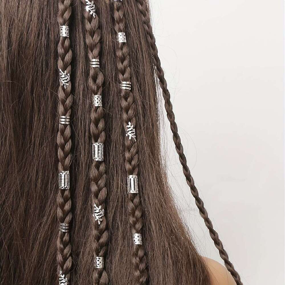 40pcs TEUM SHEINDIY Wig Dreadlock Accessories Iron Hollow Hair Extension Rings