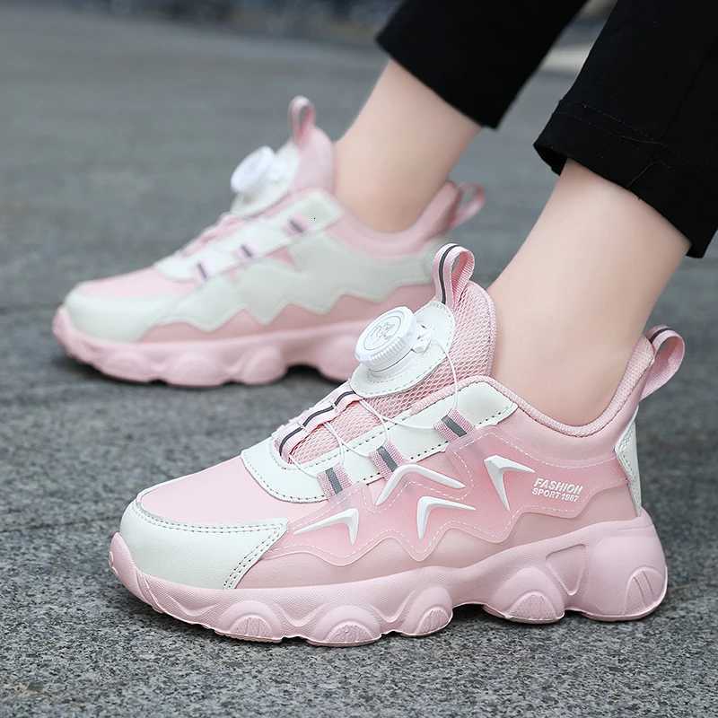 New Childrens Leather Casual Shoes For Boy Girls Outdoor Running Sneakers Breathable Mesh Kids School Walking Sport Non SlipT251017