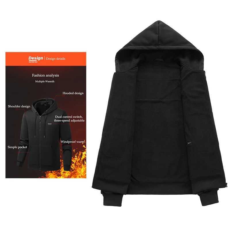 Hoody Jacket That Will Heat Up Windproof 17 Zones Heated Hoody Jackets Male Hoody Winter Warm Not Included The Power Bank H251017
