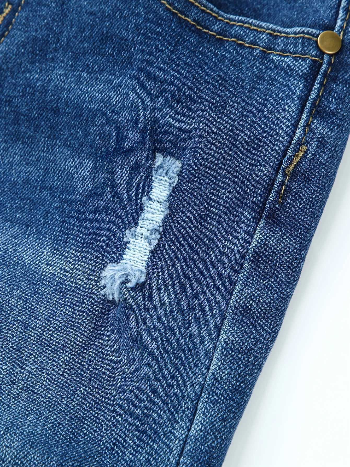 Boys Casual Elastic Denim Pants Stylish Solid Color Jeans Kids Clothing for Spring FallT251017