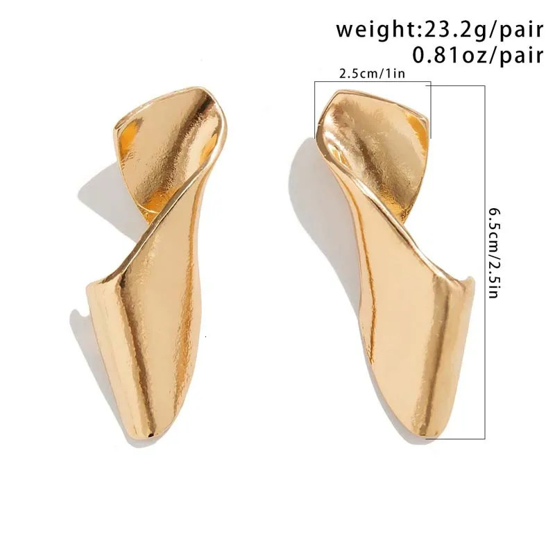 Vintage Metal Irregular Twisted Stud Earring for Women Trend Gold Color Geometric Piercing Earring Jewelry Accessories 2024 251016
