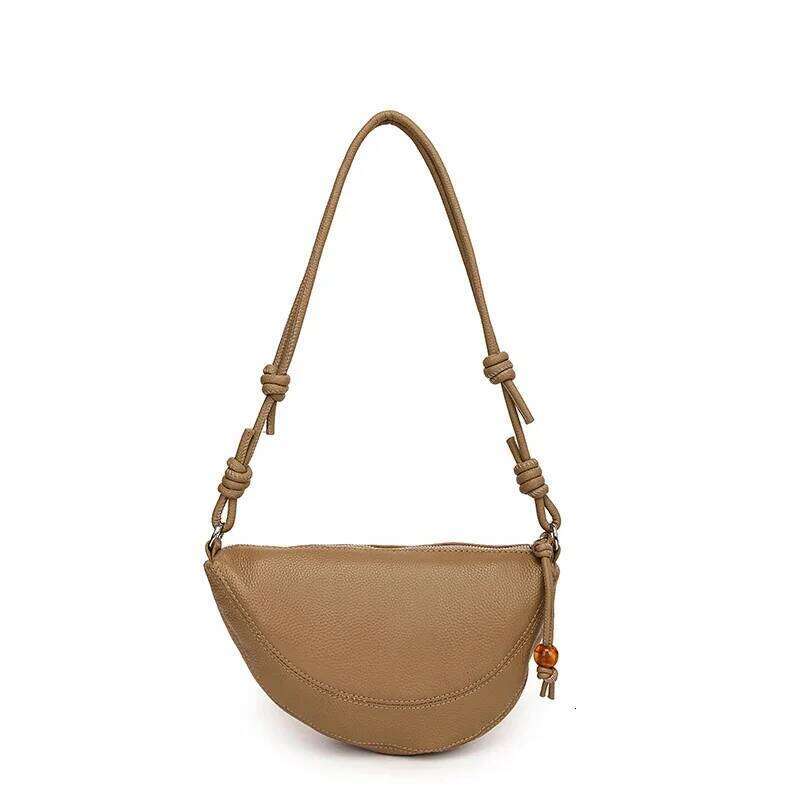 High Quality Cow Female Crossbody Shoulder Bags Handbag Sac Fashion Genuine Leather Croissant Women Tote Bag