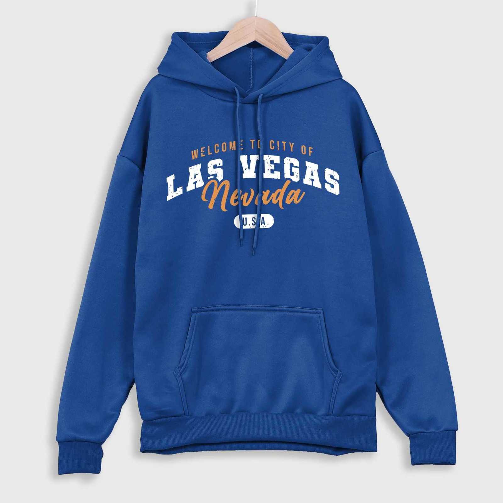 Wellcome To City Of Las Vegas Usa Printed Mans Hoodie Trendy Autumn Warm Pullovers Casual Basics Clothes Unisex Loose Sportswear Z251017