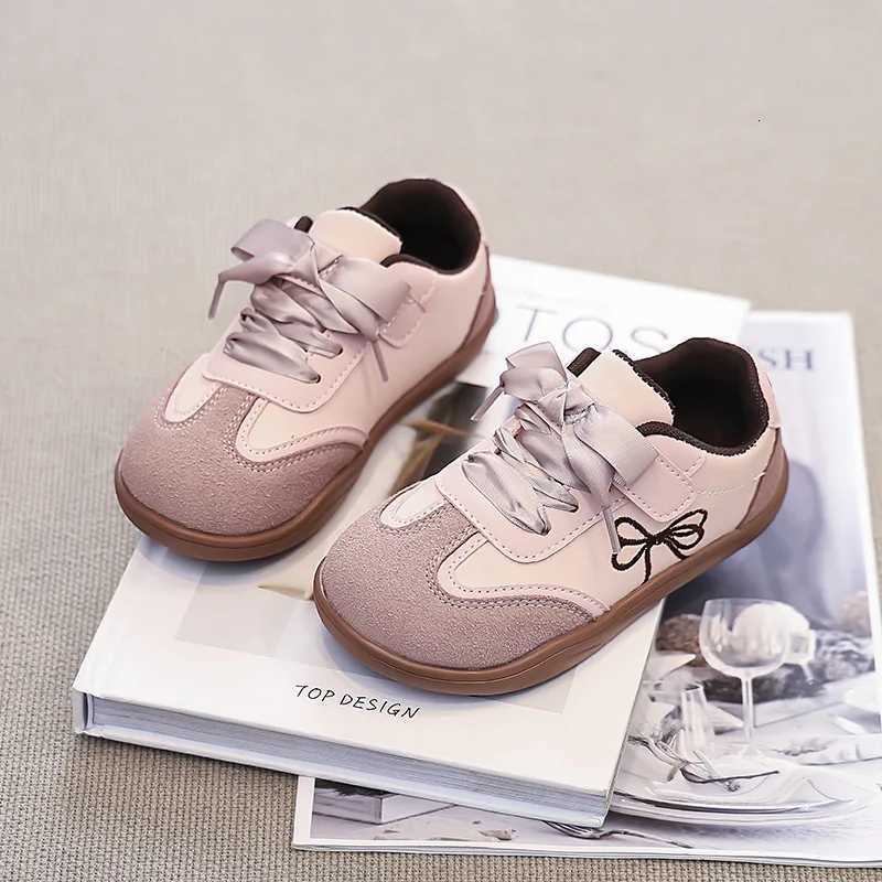 2025 Children Casual Sneakers for Girls Spring New Fashion Korean Style Soft Antislippery Versatile Chic Sweet Bowtie ShoesT251017