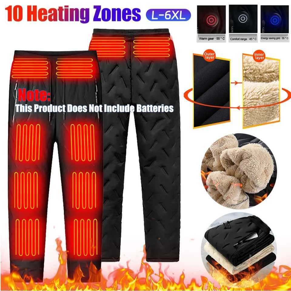 Unisex Heated Pants 10 Heating Zones Electric Heated Trousers 3 Temperature Modes Waterproof Winter Electric Warmer Clothing H251017
