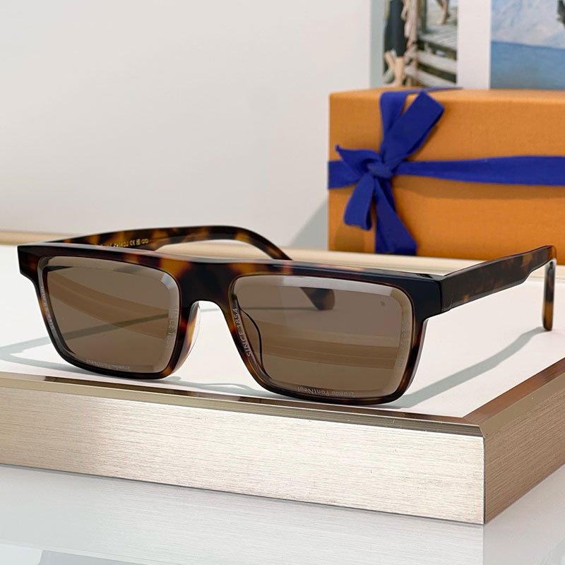 25SS Men Designer Square Shape Crystal Camel Glasses Z2901U Mens Super Vision Low Square Sunglasses UV Protection Mens Vacation Sunglasses