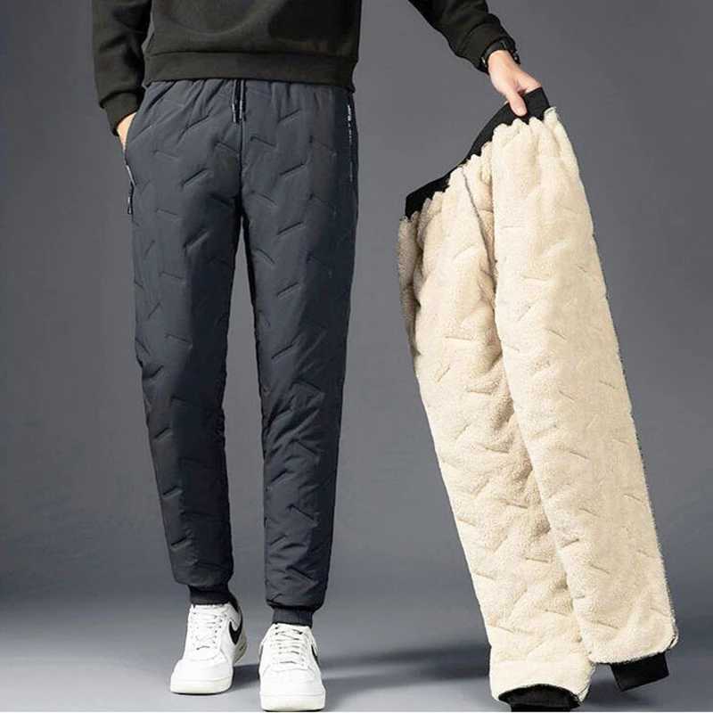 2023 Winter Warm Lambswool Thickened Mens Sweatpants Windproof WarmKeeping Pants Homme Cheap Clothing Joggers FleeceLined Trousers H251017