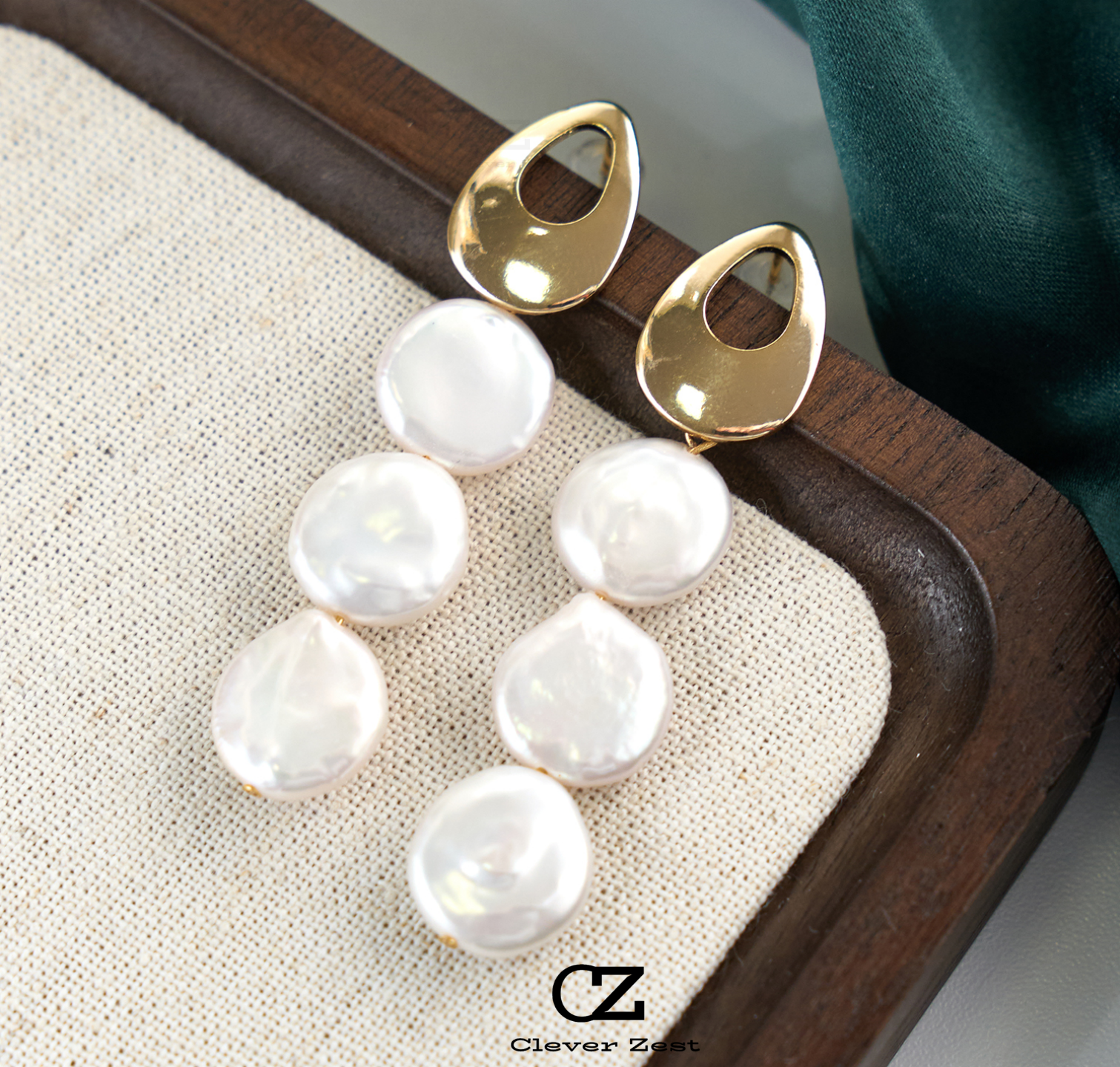 Natural Baroque White Pearl Stud Earrings 14K Gold-Filled Fashion Versatile and Trendy Anniversary Gift Bestie Gift