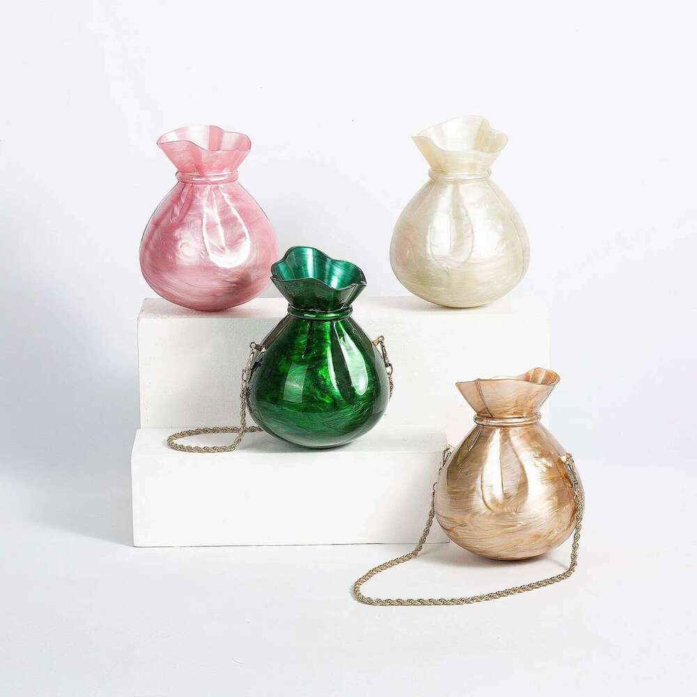 Women Acrylic Shoulder Bag Cute Evening Clutch Bag With Beaded Strap For Wedding Party Purse And Handbag Designer