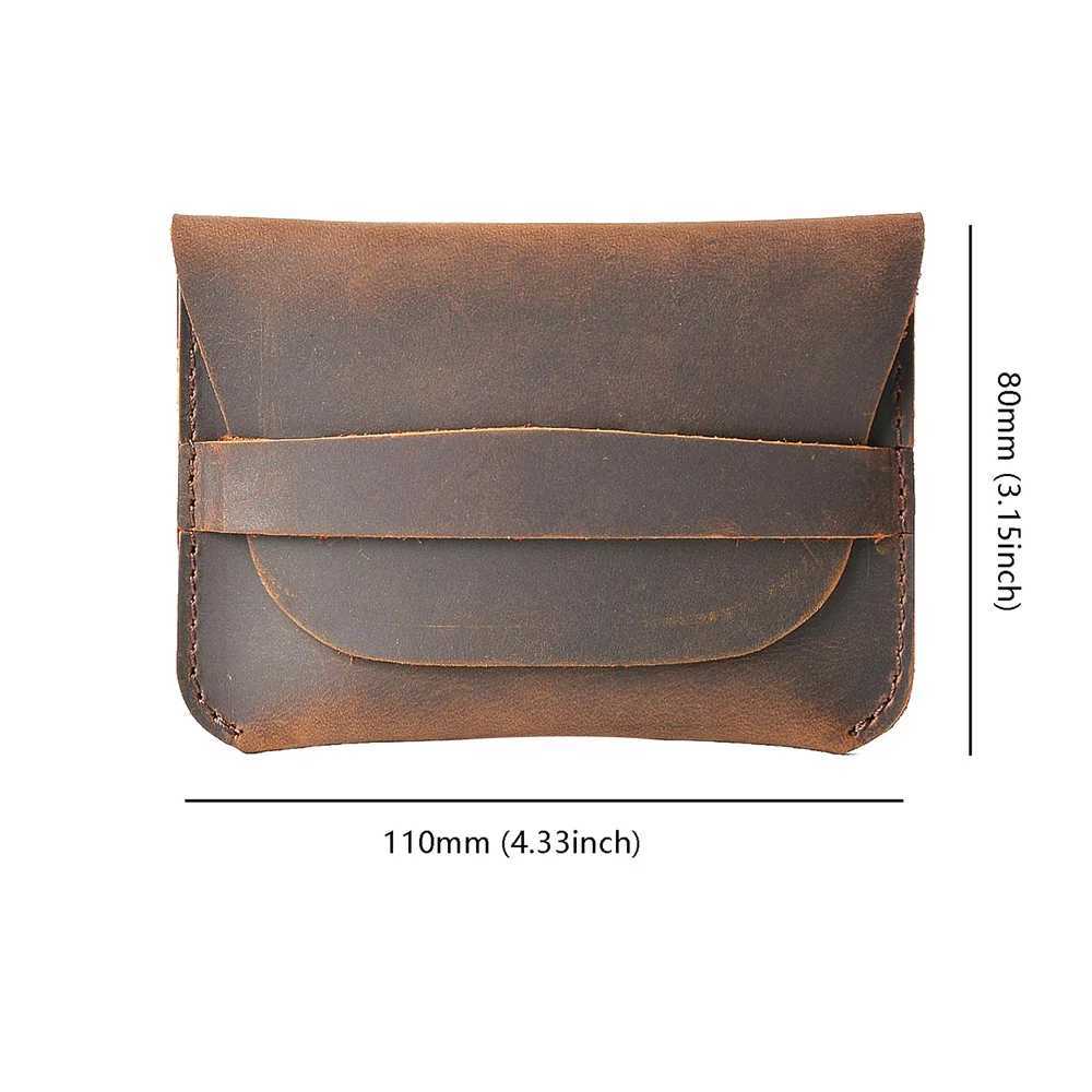 AIGUONIU 100 Genuine Leather Credit ID card holder Vintage business card holder Retro Male Coin pursesW251017