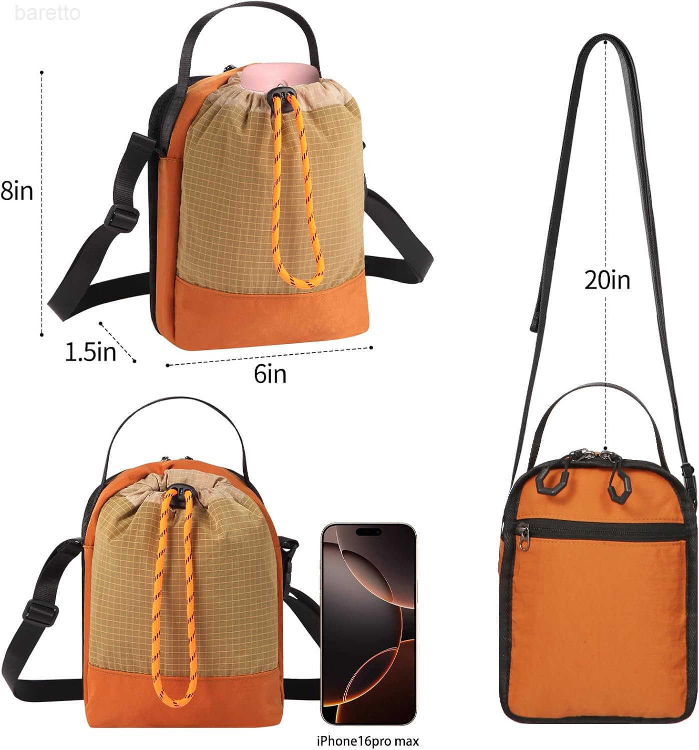 Small Crossbody Bag for Women Nylon Bucket Purse Lightweight Z251017
