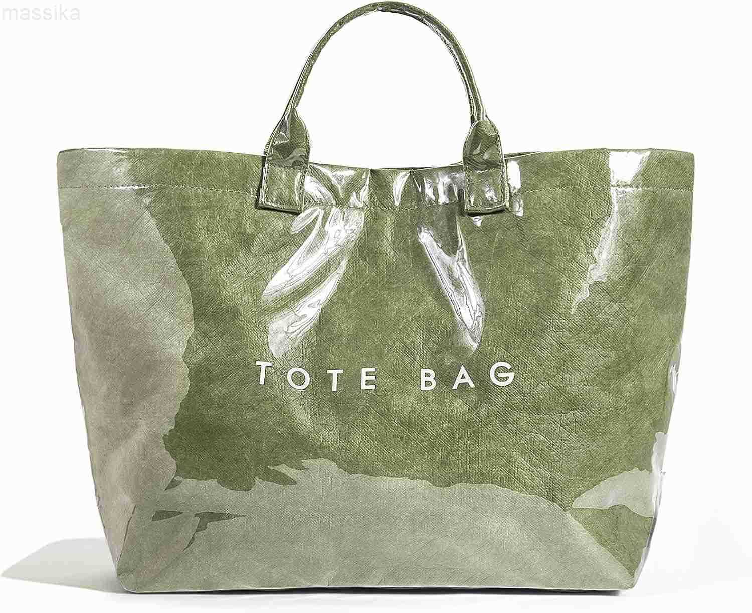 Tote Bag for Women Large PVC Tote Bag Plastic Handbag Letters Print Handbag Clear Hobo Bag M251017