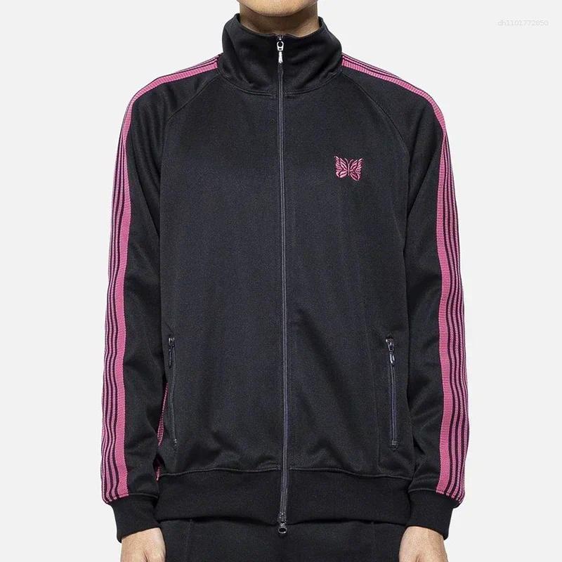 Men's Jackets Leisure Arrival Long Sleeve White Embroidery Lapel Collar Button Oversize Men Women Black Jacket