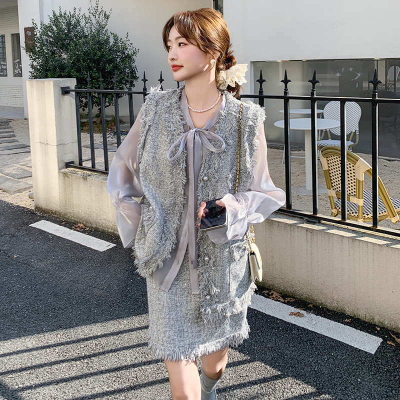 Free shipping designer Two Piece Dress New set of age reducing versatile comfortable skin friendly quality enhancing three piece set fashion luxurious