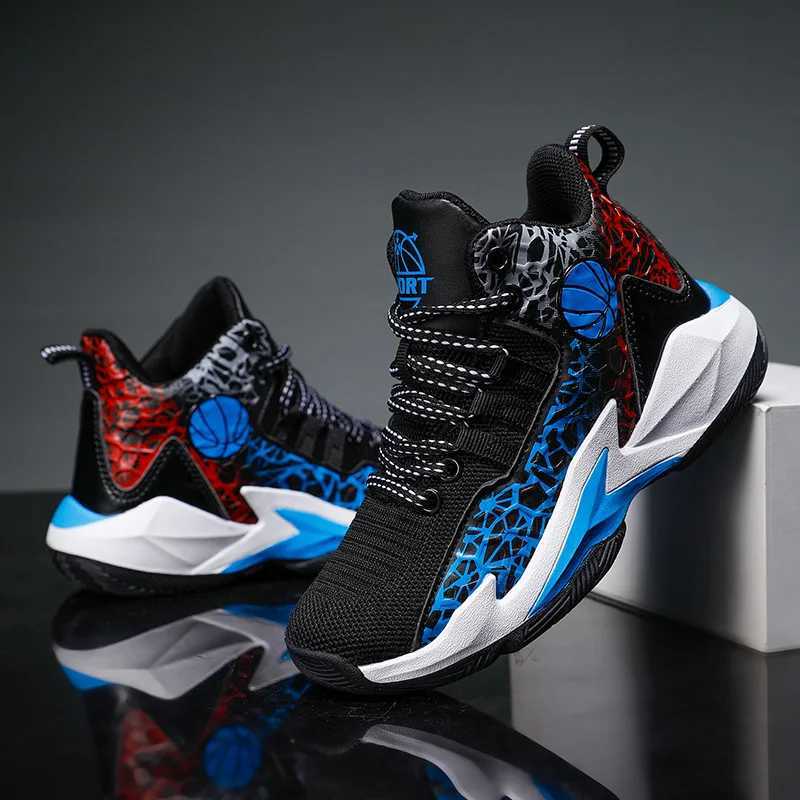 Children Primary School Junior High School Kids Basketball Shoes Boys Mesh Breathable Nonslip SneakersT251017