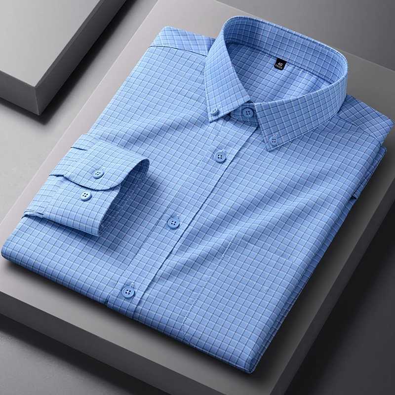 Modal Quality AntiWrinkle Men Shirt Long Sleeves Dress Shirts For Men Slim Fit Camisa Social Business Blouse White Shirt S4XL J251017