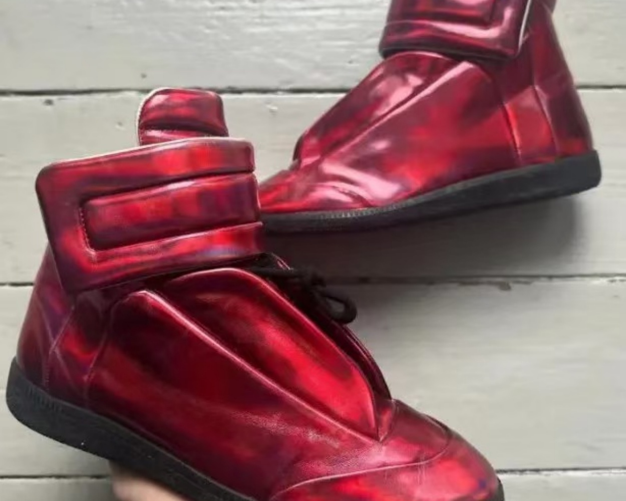 Brand MM22 Maison Future High Top Sneakers Shoes Front Touch-strap Fastening Leather Round Toe Party Dress Technical Casual Walking top 10A