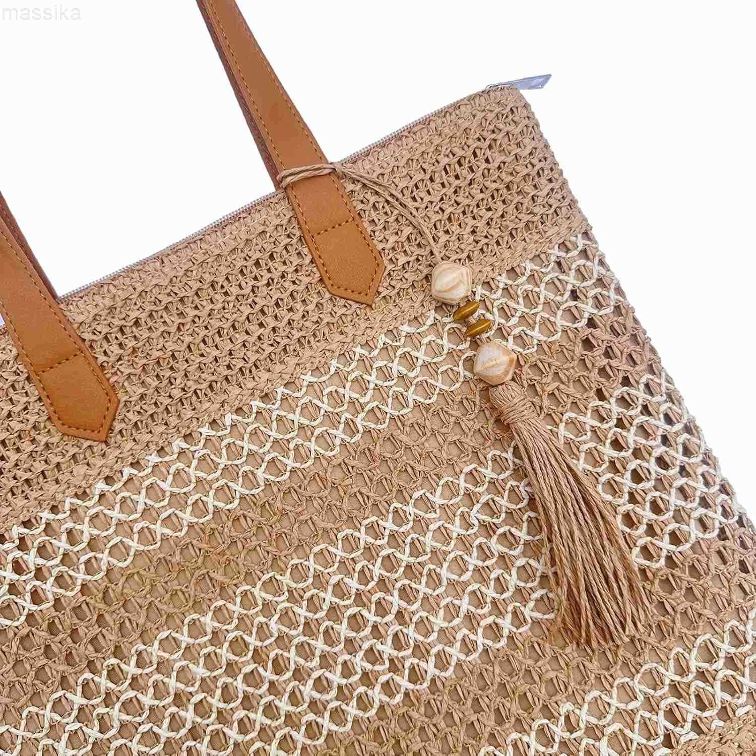 Straw Beach Bag Buckets Totes Handbag Shoulder Tote Bag Straw Purse Summer Purse Women Summer Handbag M251017