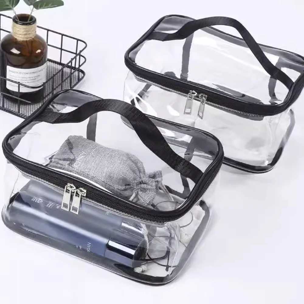 Handheld Plastic Transparent Cosmetic Bag Toy Storage Bag Large Capacity Puzzle Block Organizer PVC Storage Bags Outdoor Travel W251017