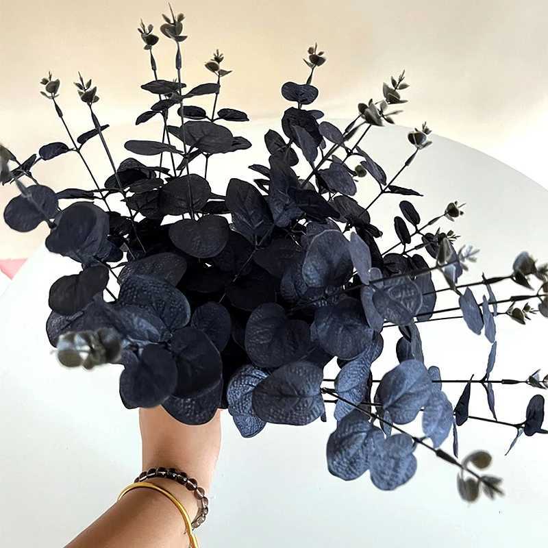 34cm Black Eucalyptus Artificial Flowers Are Used For Room Decoration Desktop Artificial Flowers Christmas And New Year Decor C251017
