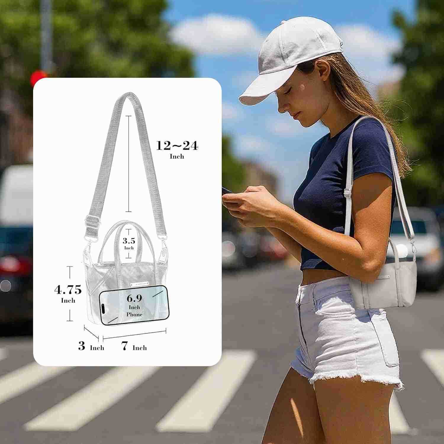 NEICOA Mini Tote Bag for WomenSmall Crossbody Bags with ZipperLightweight Nylon Purse for Daily Use M251017