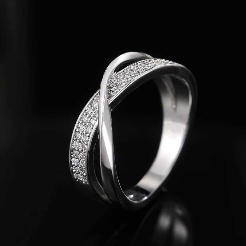 CAOSHI Trendy Female Cross Rings for Wedding Ceremony Cubic Zirconia Exquisite Engagement Jewelry Elegant Women AccessoriesW251017