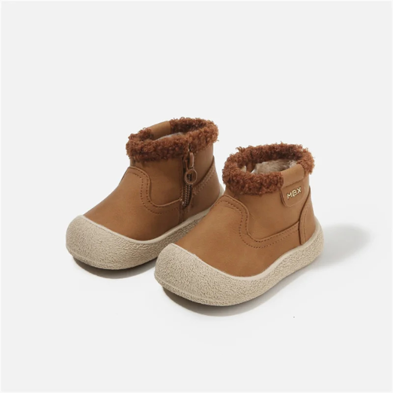 Winter Baby Snow Boots Leather Thick Plush Warm Waterproof Shoes for Toddler Kids EU 1626 Fashion Little Girls Boys Warmth 251015