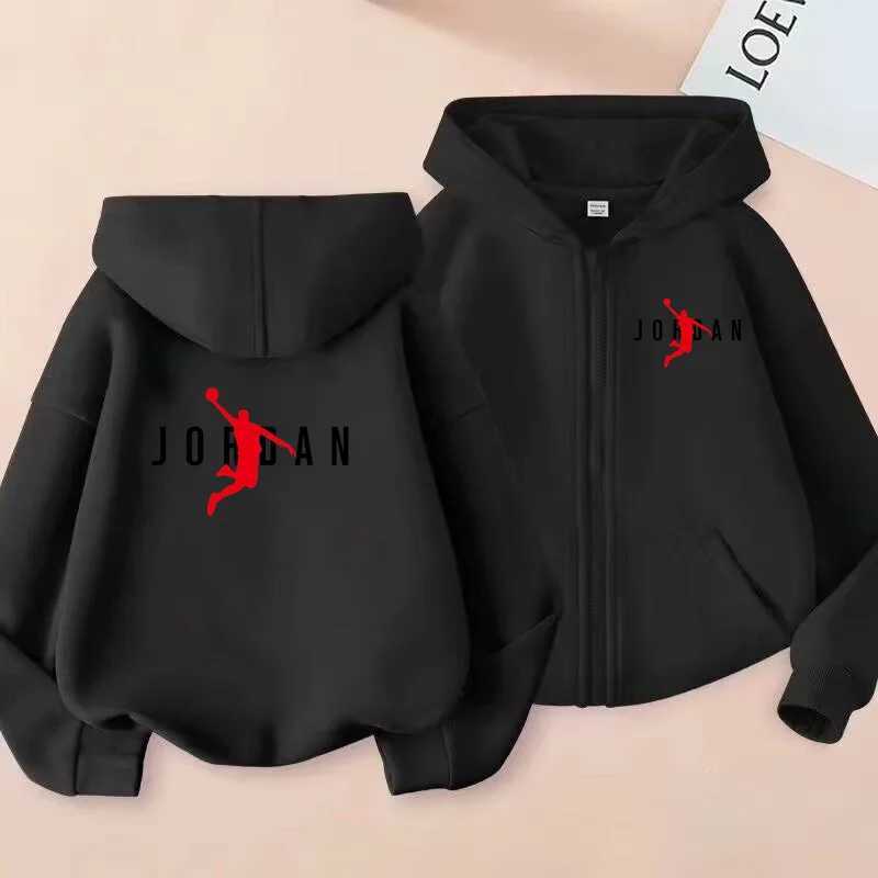 Childrens Sportswear Loose Sports Jackets Boys and Girls Aged 3 to 12 Zipper Sportswear and Hoodies for Teenagers C251017