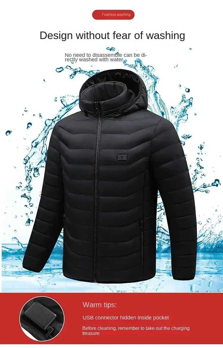 21 Zone Heating Suit Winter Mens Outdoor Warm USB Intelligent Heating Multi Gear Adjustable Controllable Temperature Jacket H251017