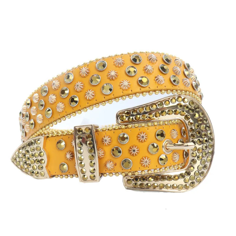 Hip Hop Party Punk Men Women Unisex Ice Belt Y2K Western Crystal BB Rhinestone Belt Studded Sparkly PU Leather Belt 251010