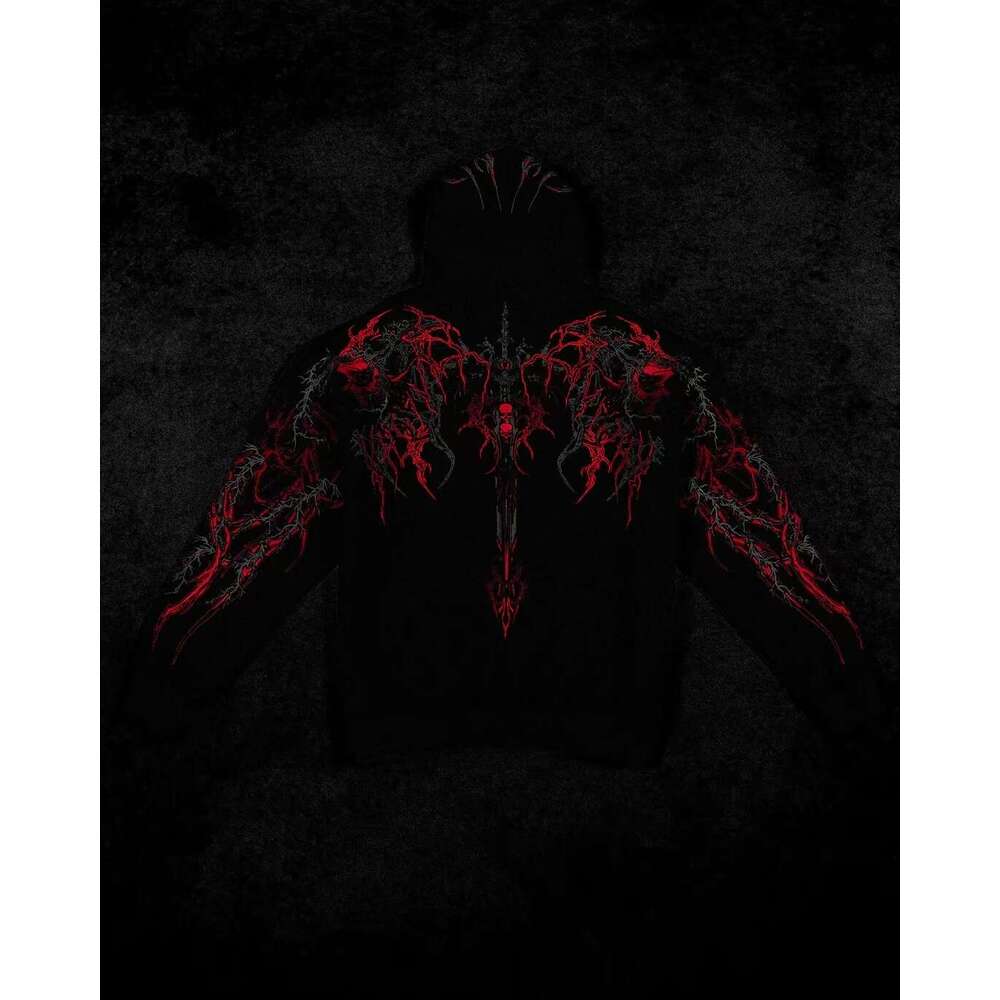 Women's Gothic Angel Wings Cross Graphic Hoodie - Black Pullover With Front Hooded Sweatshirt For Everyday & Special Ocns, Sweater Casual Wear, I