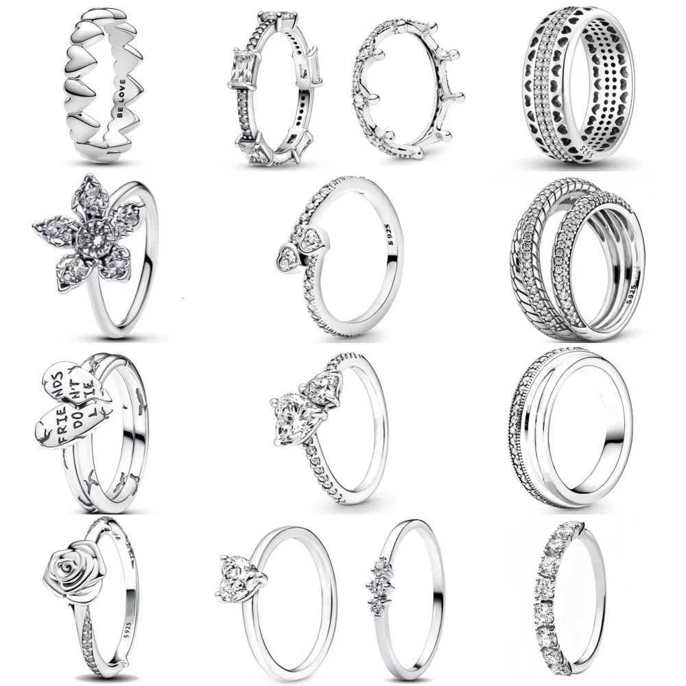 Hot Selling 925 Silver Rose HeartShaped Snowflake Shaped Ring Suitable For Delicate Jewelry For Women At Wedding PartiesW251017