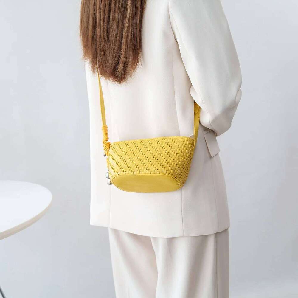 Handwoven Crossbody Faionable Handbag Oulder For Women Sli Leather Bag Neutral Modern Sle Pure Color