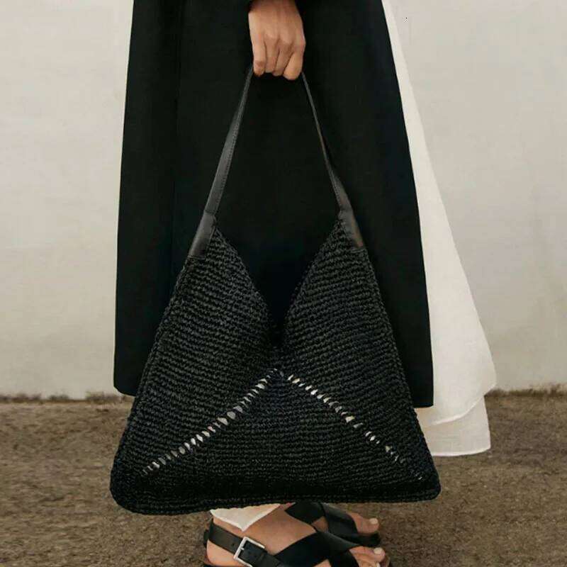 Designer Bags Large Capacity Women' Tote Sewn Folding Straw Shoulder Handbag Woven Beach Vacation Bag Hot Selling