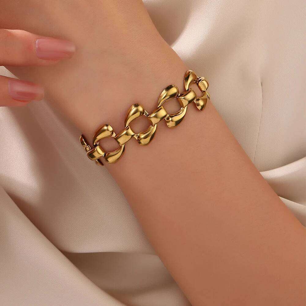 316L Stainless Steel Waterdrop Bracelet For Women Fashion Gold Color Chain Bracelets Jewelry