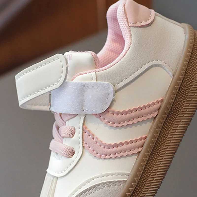 Super Childrens Flat Casual Shoes Students Shallow Stripes Girls Sneakers Leather Kids Shoes for Boys Patchwork Footwear H07221T251017