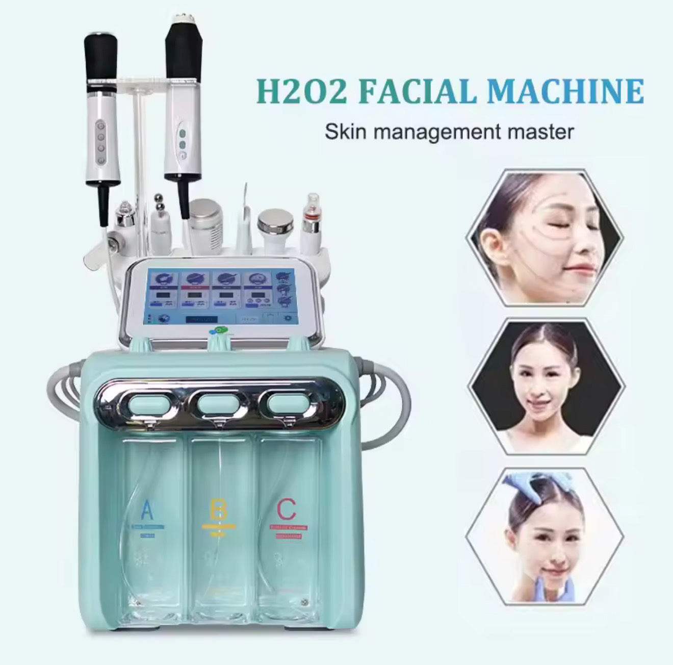 7 in 1 Hydra Machine Skin Peeling Blackhead Extraction Hydro Aqua Facial Dermabrasion Beauty Machine