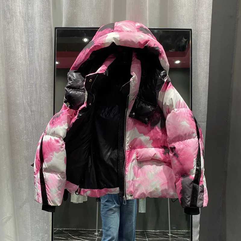 Temperament Womens coat2025 New Winter Thickened Down Jackets Women Hooded Loose Letter White Duck Down Women Down Jackets H554 W251016